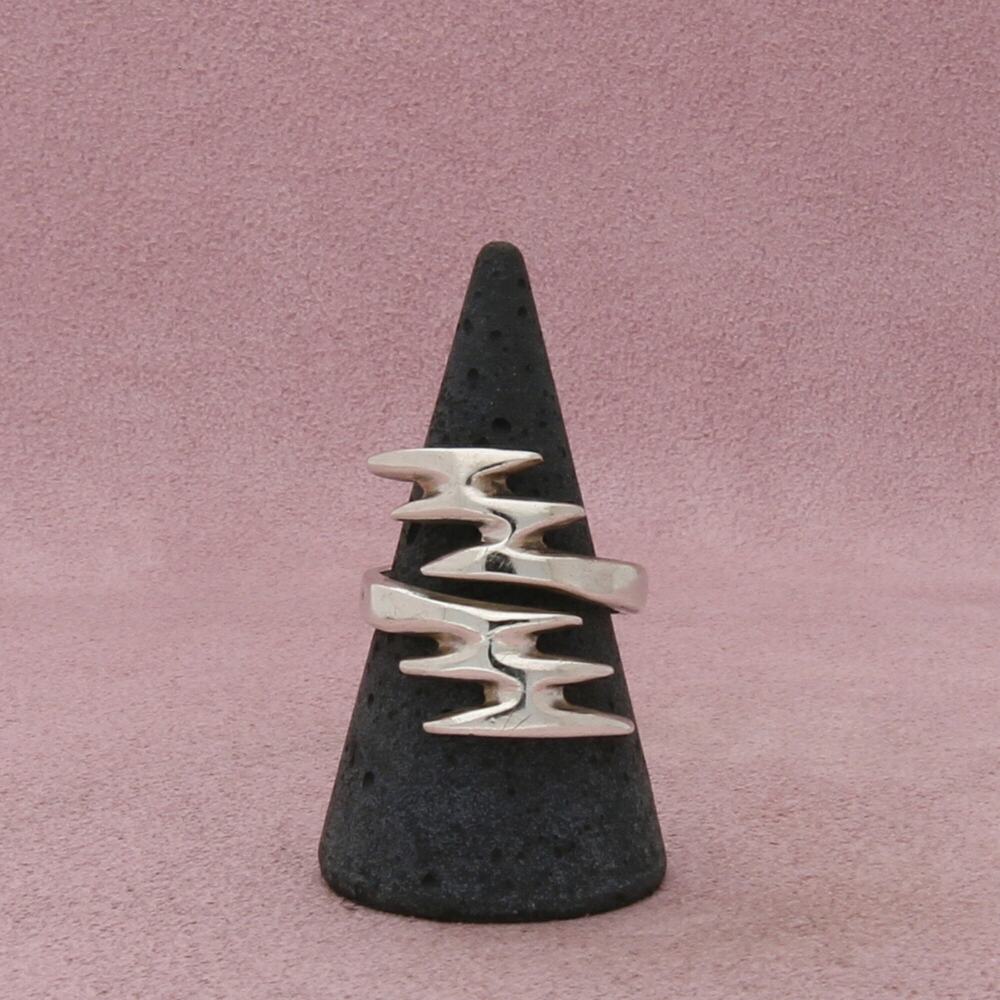 sterling silver mens vintage bypass band ring size 9